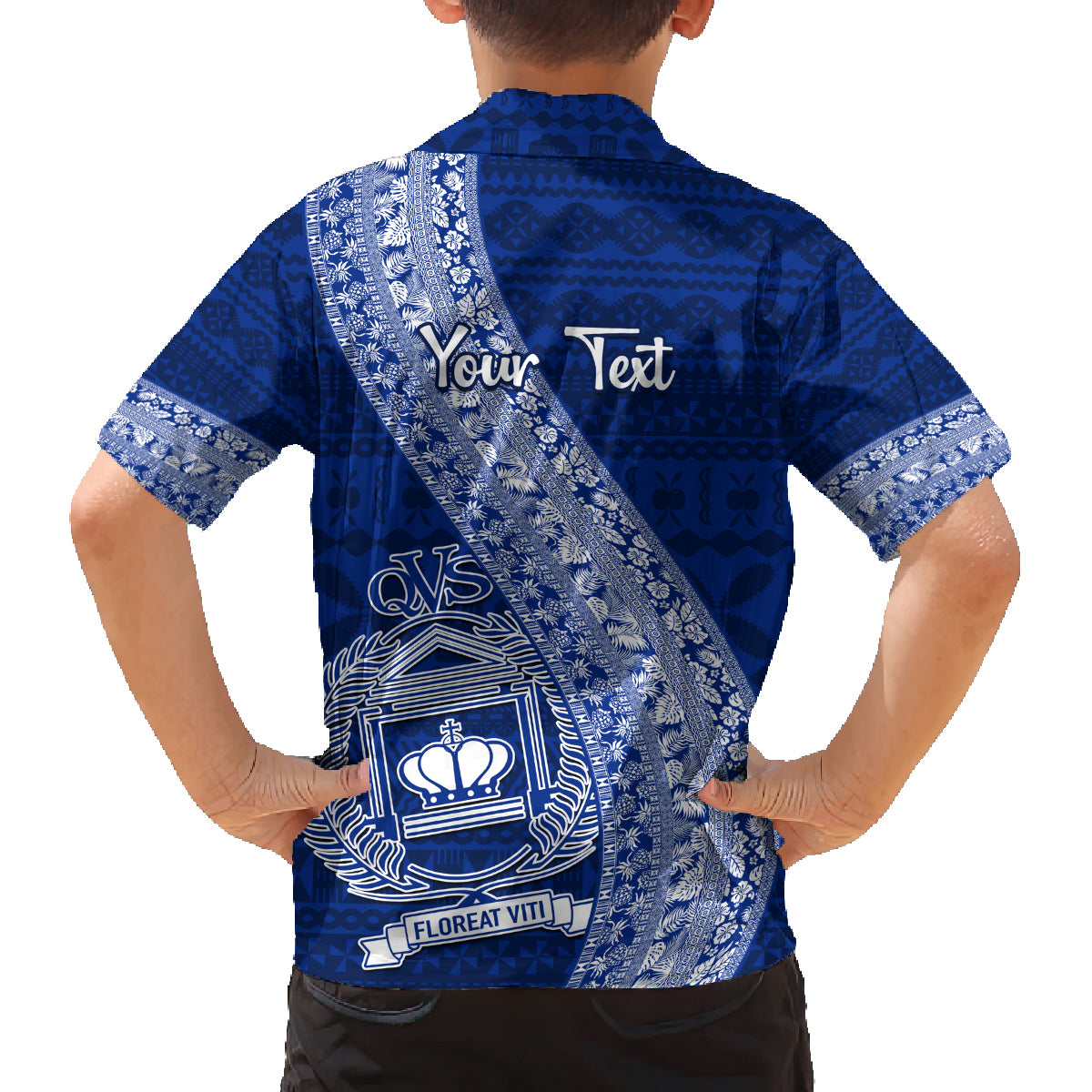 Personalised Fiji Queen Victoria School Family Matching Summer Maxi Dress and Hawaiian Shirt Fijian Tapa Pattern LT14 - Polynesian Pride