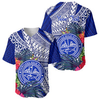 Personalised Samoana High School Baseball Jersey American Samoa Schools Polynesian Tropical Flowers LT14 - Polynesian Pride