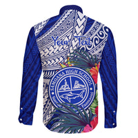 Personalised Samoana High School Family Matching Off Shoulder Maxi Dress and Hawaiian Shirt American Samoa Schools Polynesian Tropical Flowers LT14 - Polynesian Pride