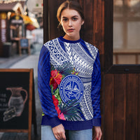 Personalised Samoana High School Ugly Christmas Sweater American Samoa Schools Polynesian Tropical Flowers LT14 - Polynesian Pride