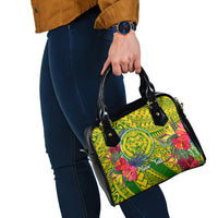 Personalised Leone High School Shoulder Handbag American Samoa Schools Polynesian Tropical Flowers LT14 - Polynesian Pride