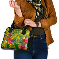 Personalised Leone High School Shoulder Handbag American Samoa Schools Polynesian Tropical Flowers LT14 - Polynesian Pride
