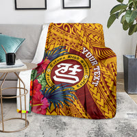 Personalised Tafuna High School Blanket American Samoa Schools Polynesian Tropical Flowers LT14 - Polynesian Pride