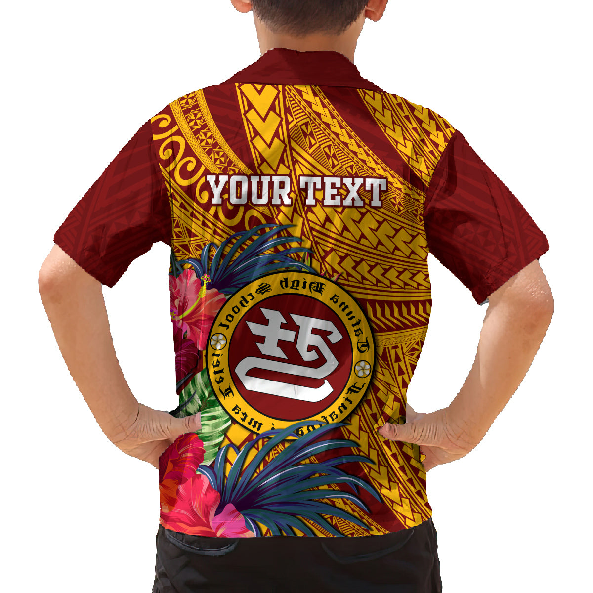 Personalised Tafuna High School Family Matching Tank Maxi Dress and Hawaiian Shirt American Samoa Schools Polynesian Tropical Flowers LT14 - Polynesian Pride