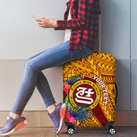 Personalised Tafuna High School Luggage Cover American Samoa Schools Polynesian Tropical Flowers LT14 - Polynesian Pride