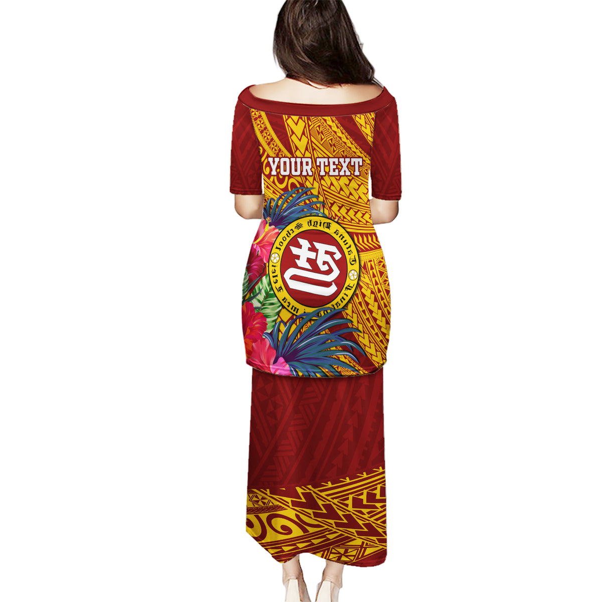 Personalised Tafuna High School Puletasi American Samoa Schools Polynesian Tropical Flowers LT14 - Polynesian Pride
