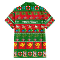 Personalised Hawaii Christmas Family Matching Off Shoulder Maxi Dress and Hawaiian Shirt Mele Kalikimaka LT14 - Polynesian Pride