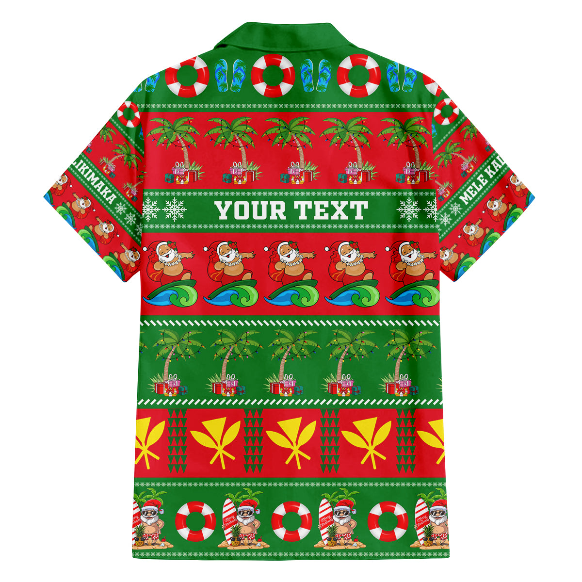 Personalised Hawaii Christmas Family Matching Off Shoulder Short Dress and Hawaiian Shirt Mele Kalikimaka LT14 - Polynesian Pride