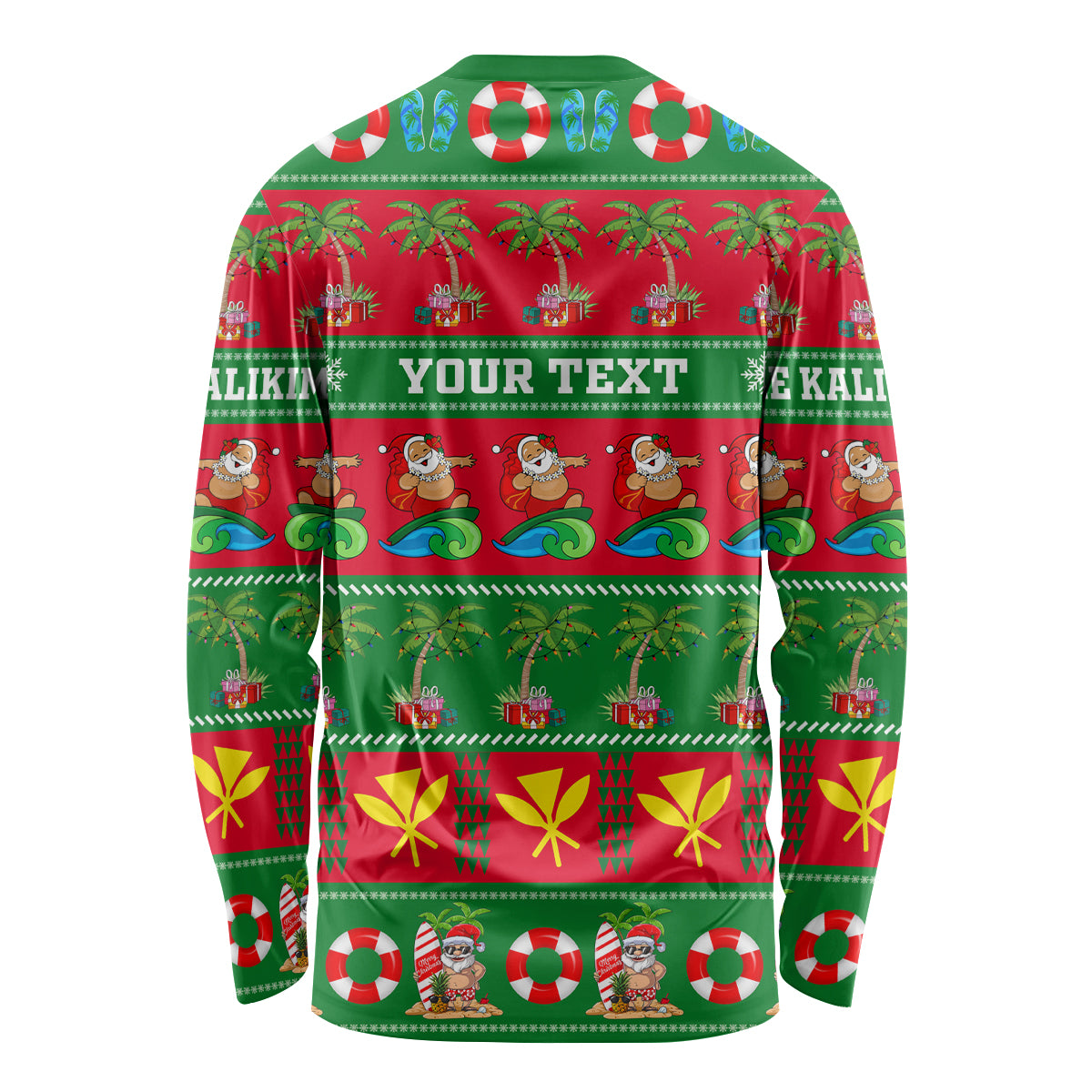 Personalised Hawaii Christmas Long Sleeve Shirt Mele Kalikimaka LT14 - Polynesian Pride