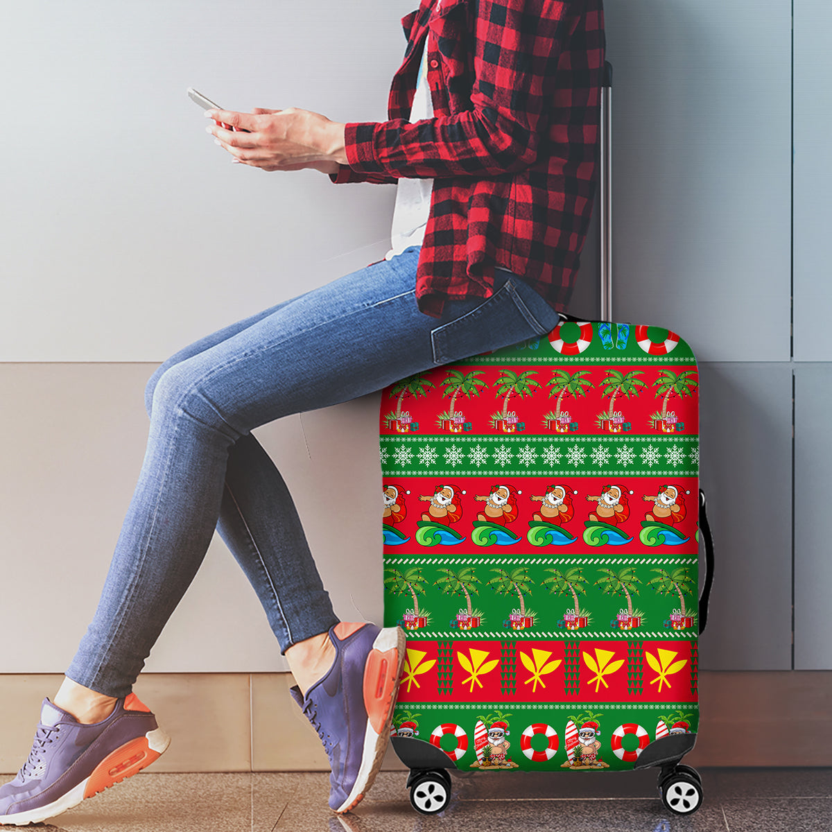 Hawaii Christmas Luggage Cover Mele Kalikimaka LT14 - Polynesian Pride