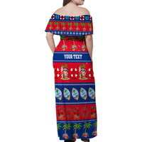 Personalised Guam Christmas Family Matching Off Shoulder Maxi Dress and Hawaiian Shirt Felis Pasgua LT14 - Polynesian Pride