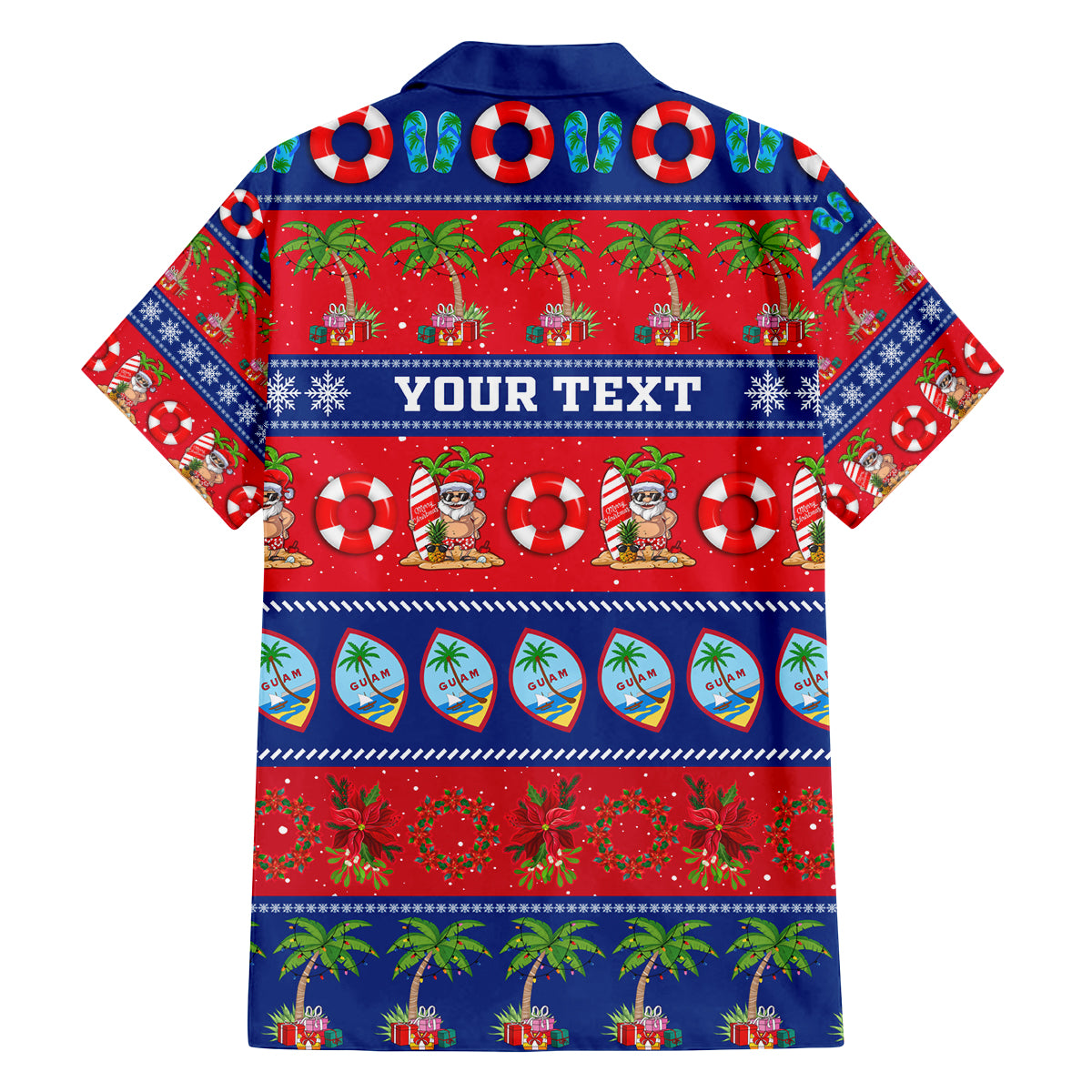 Personalised Guam Christmas Family Matching Off Shoulder Short Dress and Hawaiian Shirt Felis Pasgua LT14 - Polynesian Pride