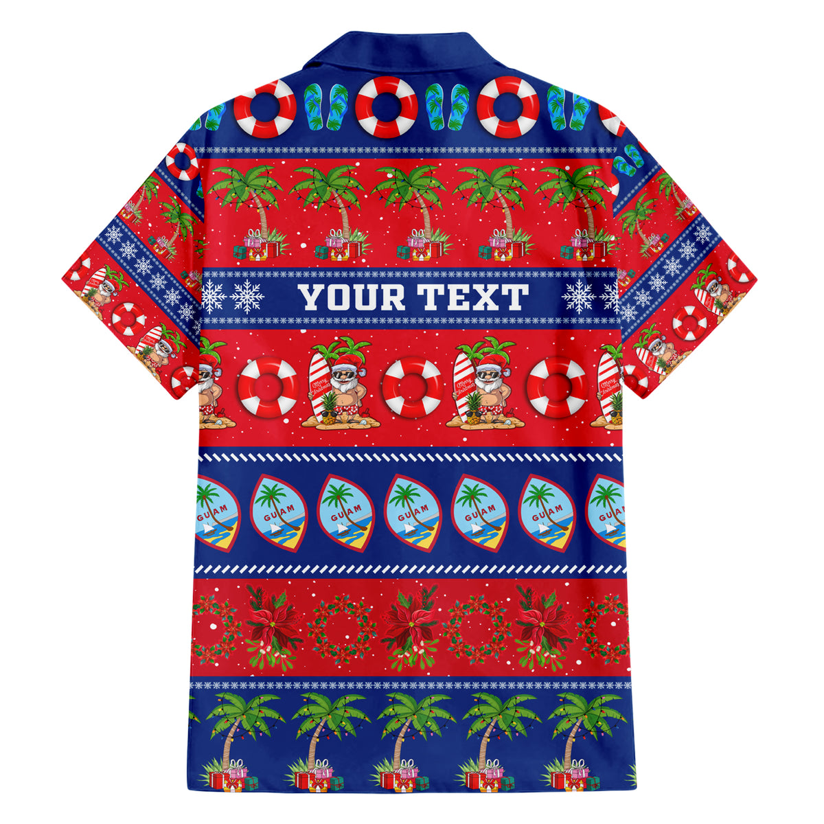 Personalised Guam Christmas Family Matching Short Sleeve Bodycon Dress and Hawaiian Shirt Felis Pasgua LT14 - Polynesian Pride
