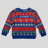 Personalised Guam Christmas Kid Ugly Christmas Sweater Felis Pasgua LT14 Kid Blue - Polynesian Pride