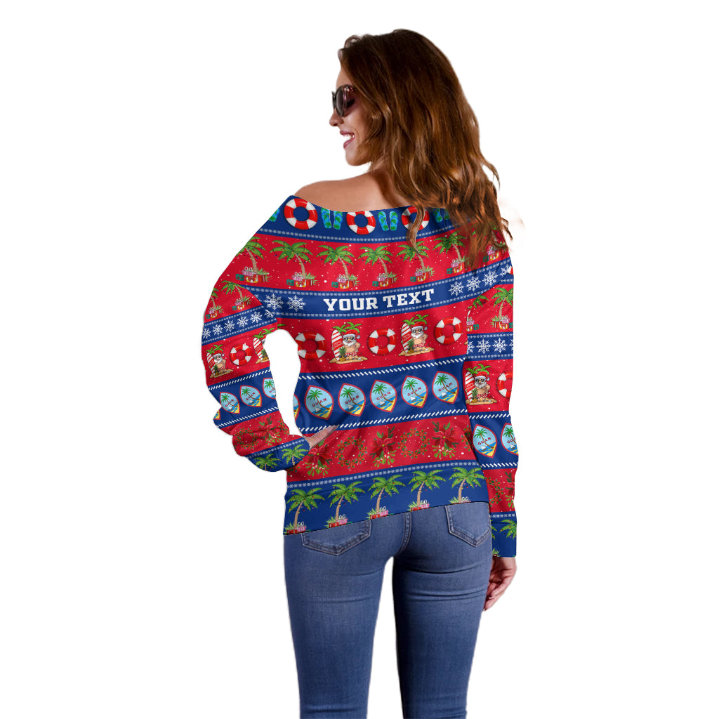 Personalised Guam Christmas Off Shoulder Sweater Felis Pasgua LT14 - Polynesian Pride