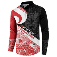 Toitu Te Tiriti Me Te Whakaputanga Button Sweatshirt Maori Wahaika With Haka Face LT14 - Polynesian Pride