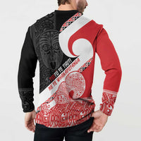 Toitu Te Tiriti Me Te Whakaputanga Button Sweatshirt Maori Wahaika With Haka Face LT14 - Polynesian Pride