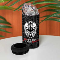 Toitu Te Tiriti Me Te Whakaputanga 4 in 1 Can Cooler Tumbler Maori Wahaika With Haka Face LT14 - Polynesian Pride