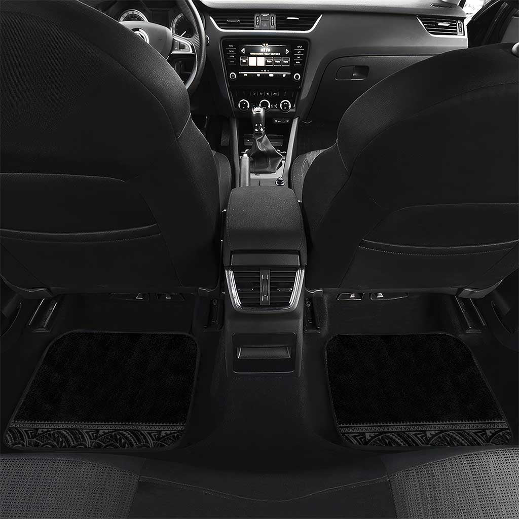 Toitu Te Tiriti Me Te Whakaputanga Car Mats Maori Wahaika With Haka Face LT14 Set 2pcs - Back Red - Polynesian Pride