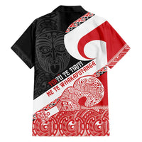 Toitu Te Tiriti Me Te Whakaputanga Family Matching Short Sleeve Bodycon Dress and Hawaiian Shirt Maori Wahaika With Haka Face LT14 - Polynesian Pride