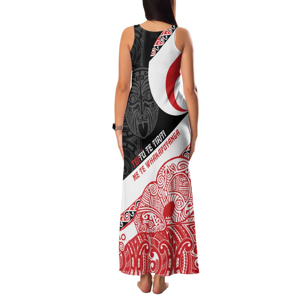 Toitu Te Tiriti Me Te Whakaputanga Family Matching Tank Maxi Dress and Hawaiian Shirt Maori Wahaika With Haka Face LT14 - Polynesian Pride