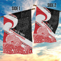 Toitu Te Tiriti Me Te Whakaputanga Garden Flag Maori Wahaika With Haka Face LT14 - Polynesian Pride