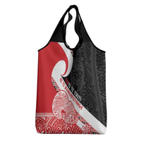 Toitu Te Tiriti Me Te Whakaputanga Grocery Bag Maori Wahaika With Haka Face LT14 - Polynesian Pride