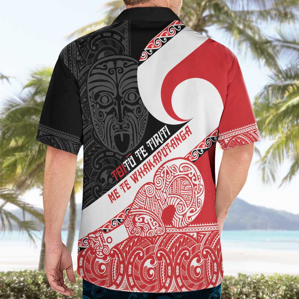 Toitu Te Tiriti Me Te Whakaputanga Hawaiian Shirt Maori Wahaika With Haka Face LT14 - Polynesian Pride