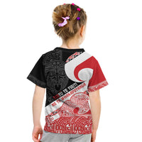 Toitu Te Tiriti Me Te Whakaputanga Kid T Shirt Maori Wahaika With Haka Face LT14 - Polynesian Pride