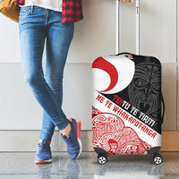 Toitu Te Tiriti Me Te Whakaputanga Luggage Cover Maori Wahaika With Haka Face LT14 - Polynesian Pride