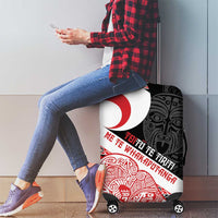 Toitu Te Tiriti Me Te Whakaputanga Luggage Cover Maori Wahaika With Haka Face LT14 - Polynesian Pride