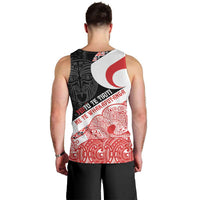 Toitu Te Tiriti Me Te Whakaputanga Men Tank Top Maori Wahaika With Haka Face LT14 - Polynesian Pride