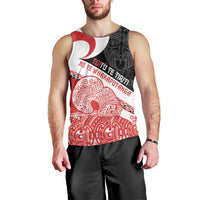 Toitu Te Tiriti Me Te Whakaputanga Men Tank Top Maori Wahaika With Haka Face LT14 - Polynesian Pride