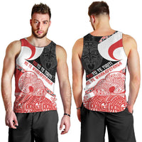 Toitu Te Tiriti Me Te Whakaputanga Men Tank Top Maori Wahaika With Haka Face LT14 - Polynesian Pride