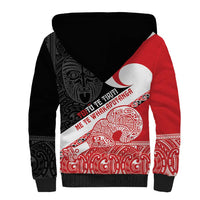 Toitu Te Tiriti Me Te Whakaputanga Sherpa Hoodie Maori Wahaika With Haka Face LT14 - Polynesian Pride
