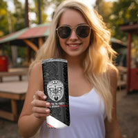 Toitu Te Tiriti Me Te Whakaputanga Skinny Tumbler Maori Wahaika With Haka Face LT14 - Polynesian Pride