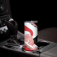 Toitu Te Tiriti Me Te Whakaputanga Skinny Tumbler Maori Wahaika With Haka Face LT14 - Polynesian Pride
