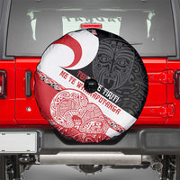 Toitu Te Tiriti Me Te Whakaputanga Spare Tire Cover Maori Wahaika With Haka Face LT14 - Polynesian Pride