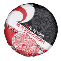 Toitu Te Tiriti Me Te Whakaputanga Spare Tire Cover Maori Wahaika With Haka Face LT14 - Polynesian Pride