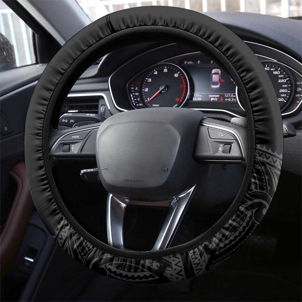 Toitu Te Tiriti Me Te Whakaputanga Steering Wheel Cover Maori Wahaika With Haka Face LT14 - Polynesian Pride