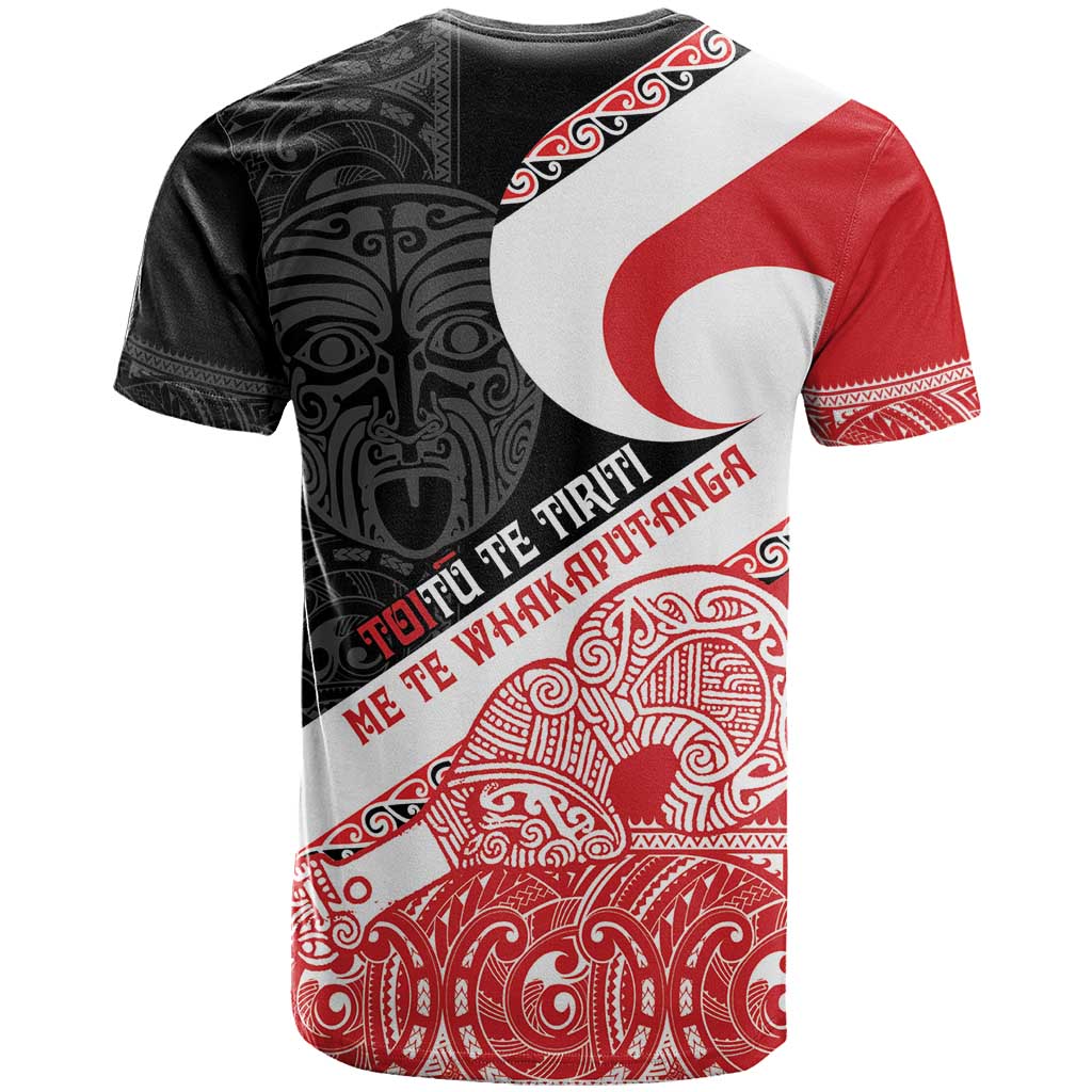 Toitu Te Tiriti Me Te Whakaputanga T Shirt Maori Wahaika With Haka Face LT14 - Polynesian Pride