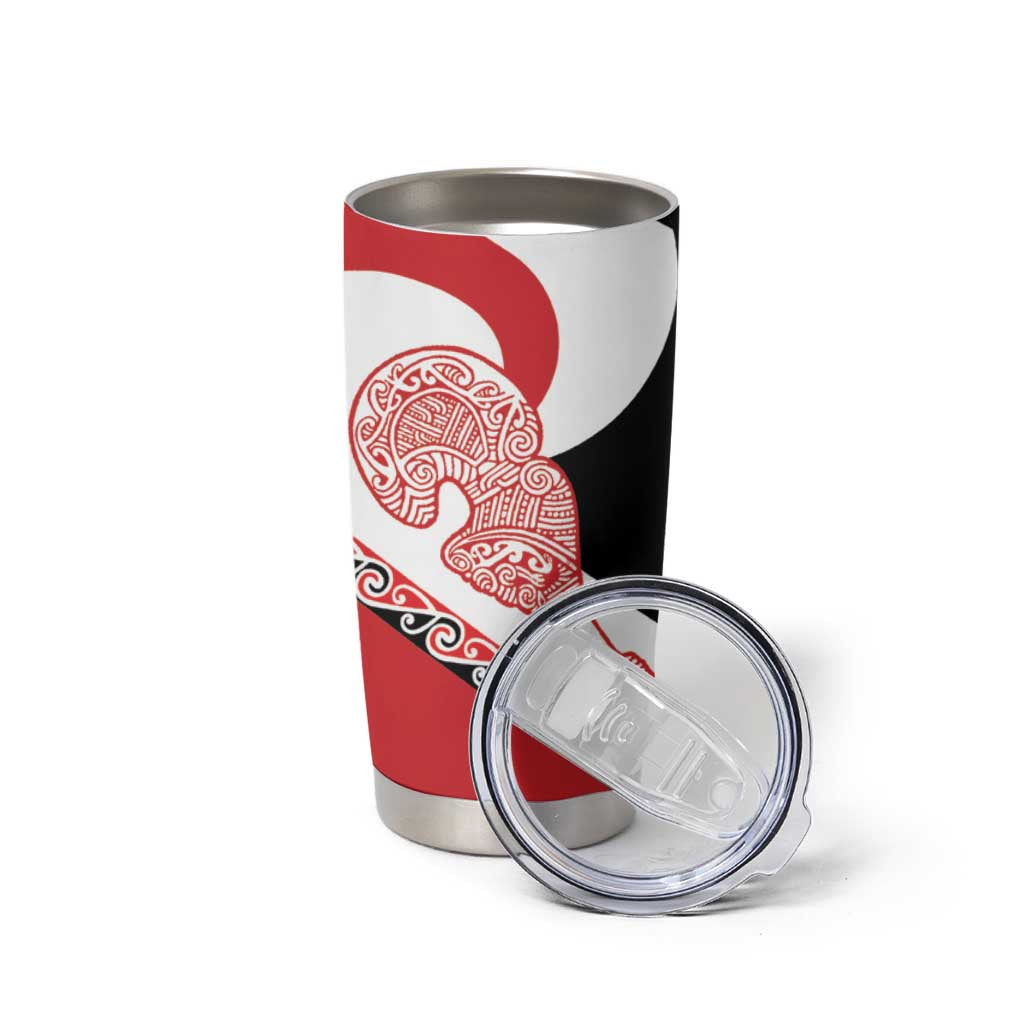 Toitu Te Tiriti Me Te Whakaputanga Tumbler Cup Maori Wahaika With Haka Face LT14 - Polynesian Pride