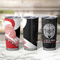 Toitu Te Tiriti Me Te Whakaputanga Tumbler Cup Maori Wahaika With Haka Face LT14 - Polynesian Pride