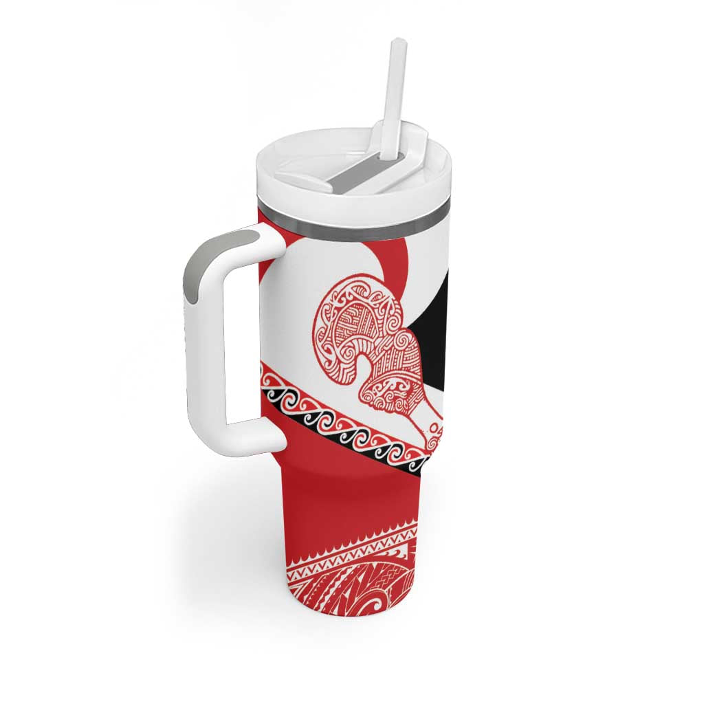 Toitu Te Tiriti Me Te Whakaputanga Tumbler With Handle Maori Wahaika With Haka Face LT14 - Polynesian Pride