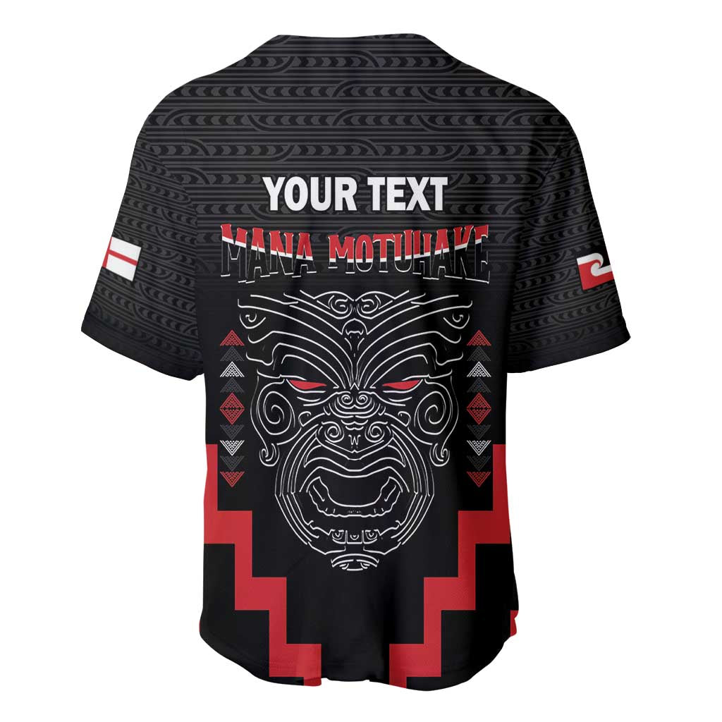 Personalised Toitu Te Tiriti Mana Maori Motuhake Baseball Jersey Aotearoa Haka Face Mix Poutama Art LT14 - Polynesian Pride