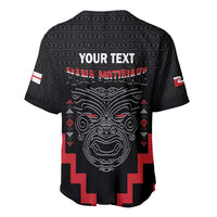 Personalised Toitu Te Tiriti Mana Maori Motuhake Baseball Jersey Aotearoa Haka Face Mix Poutama Art LT14 - Polynesian Pride