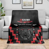 Personalised Toitu Te Tiriti Mana Maori Motuhake Blanket Aotearoa Haka Face Mix Poutama Art LT14 - Polynesian Pride