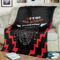 Personalised Toitu Te Tiriti Mana Maori Motuhake Blanket Aotearoa Haka Face Mix Poutama Art LT14 - Polynesian Pride
