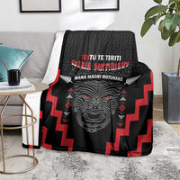 Personalised Toitu Te Tiriti Mana Maori Motuhake Blanket Aotearoa Haka Face Mix Poutama Art LT14 - Polynesian Pride