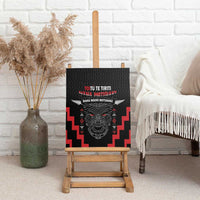 Personalised Toitu Te Tiriti Mana Maori Motuhake Canvas Wall Art Aotearoa Haka Face Mix Poutama Art LT14 - Polynesian Pride